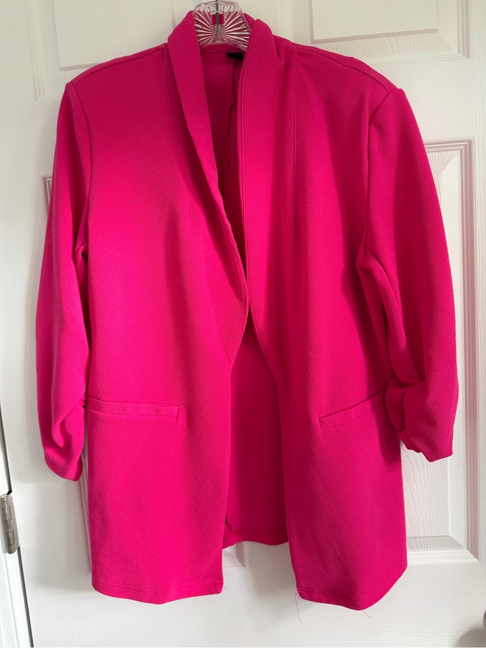 SHEIN Hot Pink Open-Front Blazer Jacket